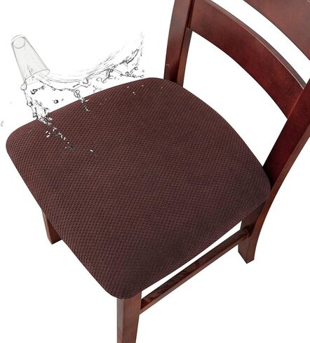 Genina Seat Covers for Dining Chairs Cover 100% Waterproof Dining Room Chair Seat Covers Kitchen Chair Covers (2 PCS, Beige) in Kuwait