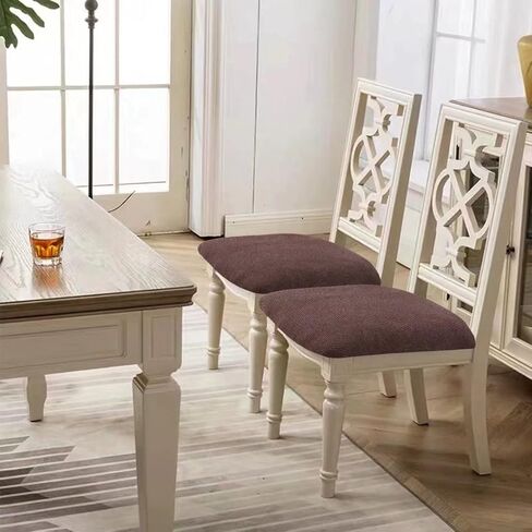 Genina Seat Covers for Dining Chairs Cover 100% Waterproof Dining Room Chair Seat Covers Kitchen Chair Covers (2 PCS, Beige) in Kuwait