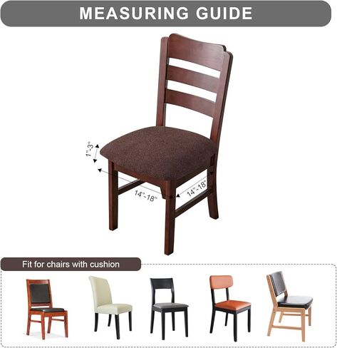 Genina Seat Covers for Dining Chairs Cover 100% Waterproof Dining Room Chair Seat Covers Kitchen Chair Covers (2 PCS, Beige) in Kuwait