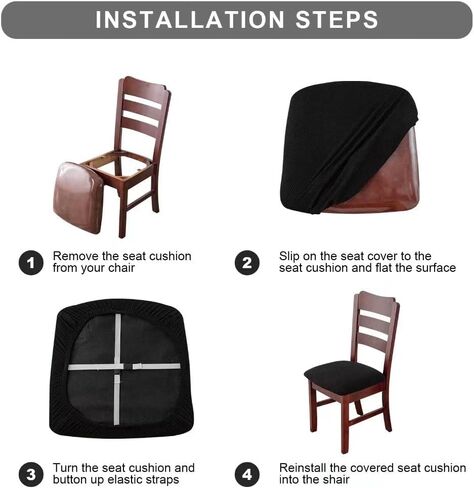 Genina Seat Covers for Dining Chairs Cover 100% Waterproof Dining Room Chair Seat Covers Kitchen Chair Covers (2 PCS, Beige) in Kuwait