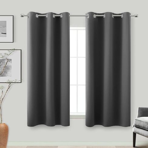 KOUFALL Pink Short Blackout Curtains for Girls Room Kids Bedroom Window, 45 Inch Length, Bubble Gum Pink Black Out Nursery Curtains Girl, Cute Privacy Bathroom Window Curtains in Saudi Arabia
