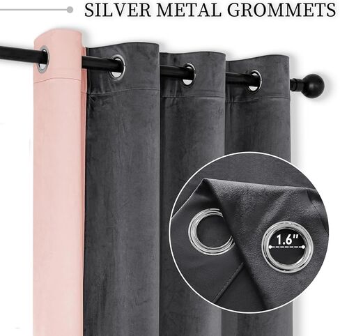 Velvet Curtains for Bedroom Green Bleach 5263 inch Soft Blackout Thermal Insulated Curtains Window Treatment for Bedroom in Saudi Arabia