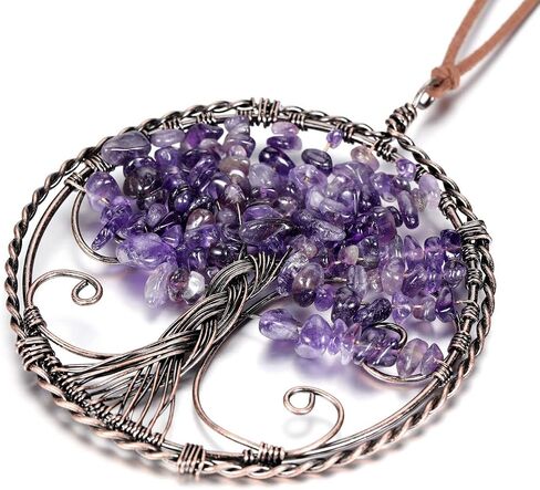 PESOENTH 7 Chakra Tree of Life Dream Catcher Hanging Ornament Handmade Bohemian Rainbow Tree of Life Crystal Suncatcher Window Car Wall Art Hanging Decorations for Home Office Decor in Kuwait