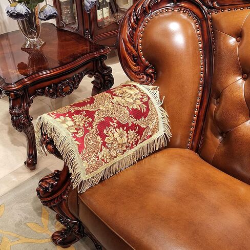 LUFEIJIASHI Luxury Couch Arm Covers,Washable Armrest Covers for Sofa,Anti Slip Recliner Chair Arm Covers Protectors for Leather Sofa Arm Cover Set of 2 (FLKF-Beige) in Kuwait