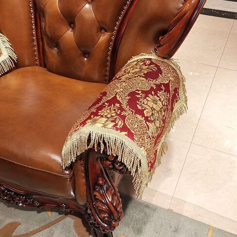 LUFEIJIASHI Luxury Couch Arm Covers,Washable Armrest Covers for Sofa,Anti Slip Recliner Chair Arm Covers Protectors for Leather Sofa Arm Cover Set of 2 (FLKF-Beige) in Kuwait