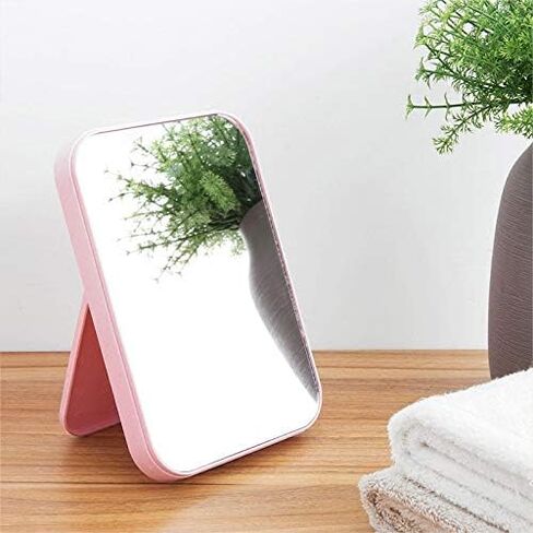 Coobbar Desktop Makeup Mirror,Foldable Makeup Mirror Simple Portable Princess Mirror Square Mirror Makeup Mirror for Women (Green) in Kuwait