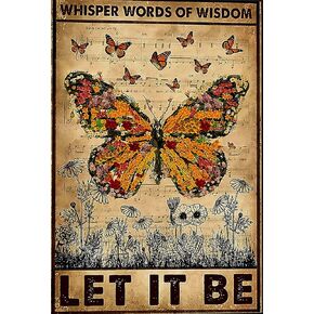 Eeypy Hippie Retro Butterfly Whispering Words of Wisdom Retro Butterfly Decoration, Hippie Decoration, Home Decor, Wall Art Tin Sign Metal Sign Metal Sign Tin Sign Wall Art in Kuwait