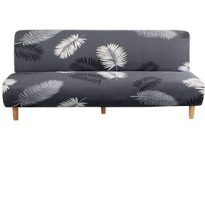MIFXIN Armless Sofa Cover Futon Slipcover Stretch Elastic Folding Sofa Bed Non-Armrest Couch Sofa Cover Furniture Protector for Dogs Cats Pets (Black Leaves) in Saudi Arabia