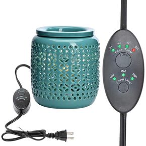 ASAWASA Ceramic Wax Melt Warmer with Timer and Silicone Dish,Candle Wax Warmer for Scented Wax & Essential Oils,Ideal Gift for Home Office Kitchen(Black) in Saudi Arabia