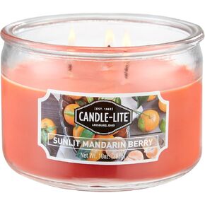 Candle-lite Scented Juicy Black Cherries Fragrance, One 10oz. 3-Wick Aromatherapy Candle with 20-40 Hours of Burn Time, Dark Red Color, 10 oz