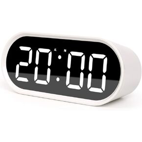 mooas Pop Mirror Digital Alarm Clock, LED Desk Clock with Nightlight, Snooze, Indoor Temperature, Battery Operated Small Size Clock for Kids Girls Bedroom Livingroom Office (Pink)