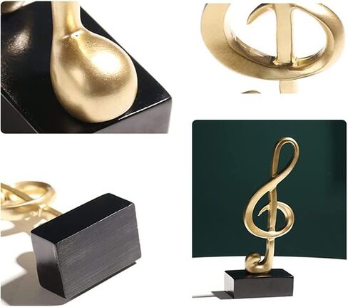 AIXICWXI النحت الموسيقي الموسيقى ملاحظة تمثال الموسيقية ملاحظة الحلي الموسيقية رمز الديكور سطح المكتب الراتنج الحرفية للمنزل البيانو الهدايا التذكارية in Kuwait