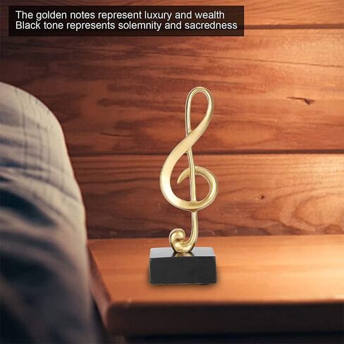 AIXICWXI النحت الموسيقي الموسيقى ملاحظة تمثال الموسيقية ملاحظة الحلي الموسيقية رمز الديكور سطح المكتب الراتنج الحرفية للمنزل البيانو الهدايا التذكارية in Kuwait