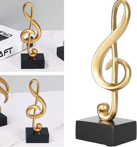 AIXICWXI النحت الموسيقي الموسيقى ملاحظة تمثال الموسيقية ملاحظة الحلي الموسيقية رمز الديكور سطح المكتب الراتنج الحرفية للمنزل البيانو الهدايا التذكارية in Kuwait