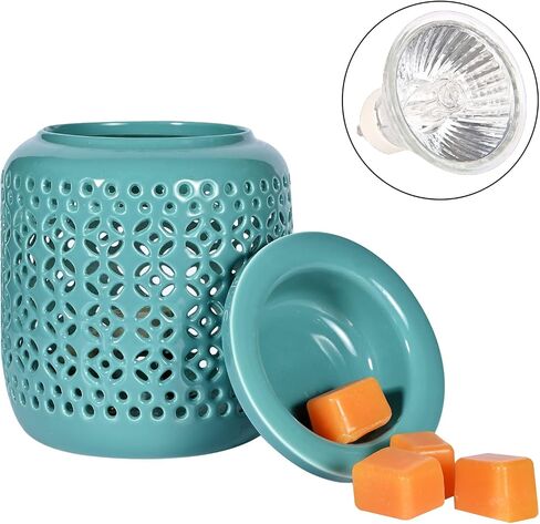 ASAWASA Ceramic Wax Melt Warmer with Timer and Silicone Dish,Candle Wax Warmer for Scented Wax & Essential Oils,Ideal Gift for Home Office Kitchen(Black) in Kuwait