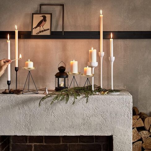 Candle Holders for Pillar Candle - 3Pcs Matte Black&Gold Candlestick Holders Metal Geometric Candle Stands for Wedding Party Festive Decor on Table Mantelpiece Fit for Candles of 2-3 Inches Diameter in Kuwait