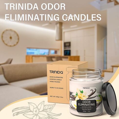TRINIDa Citronella Candles - 10.5oz Premium Citronella Scented Candle for Outdoor, Enhanced Scents, Soy Candles with Long Burning Time - Ideal for Outdoor, Backyard, Indoor in Saudi Arabia