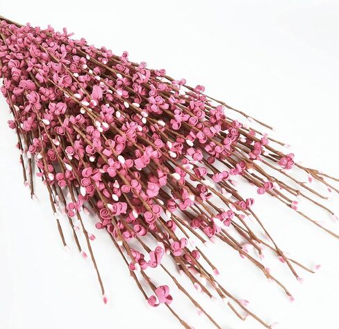 10 Pieces 29.5" Long of Artificial Flowers Faux Jasmine Fake Flower Pussy Willow Branches Stems for Vase Wedding Home Office Party Hotel Restaurant Decoration (Dark Purple) in Kuwait