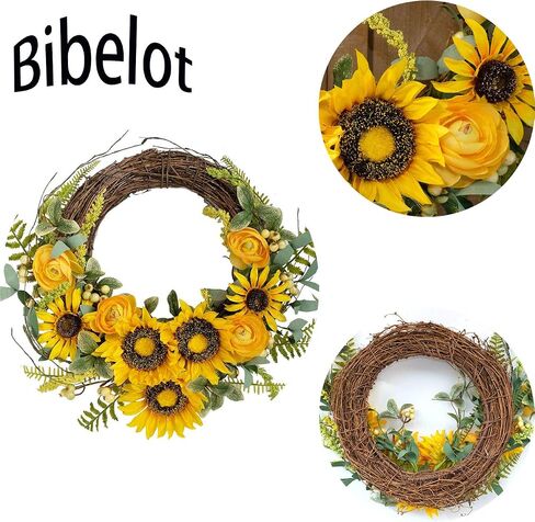 Bibelot 16 Inch Artificial Peonies Hydrangea Wreath Pink Peony Hydrangea Flowers with Daisy Wreath Spring Summer Wreaths Grapevine Wreath Green Leaves for Front Door Wall Wedding Home Decor… in Saudi Arabia