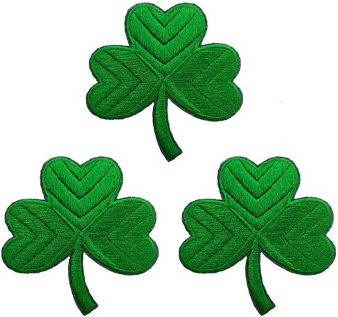 St. Patrick's Day Irish Clover Shamrock Embroidered Iron On Patches Emblems Applique in Saudi Arabia