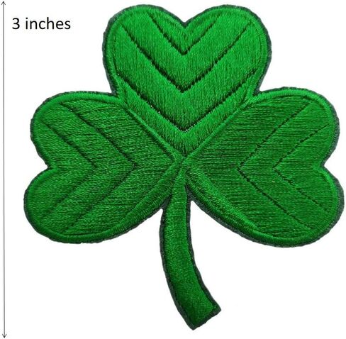 St. Patrick's Day Irish Clover Shamrock Embroidered Iron On Patches Emblems Applique in Saudi Arabia