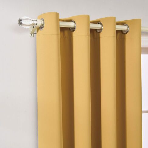 Gold Yellow Curtains 45 Inch Length For Kids Bedroom Privacy Protection Curtains For Bathroom Small Windows Top Grommet Darkening Yellow Blackout Short Curtains Set of 2 Panels 52 X 45 Inches Long in Kuwait