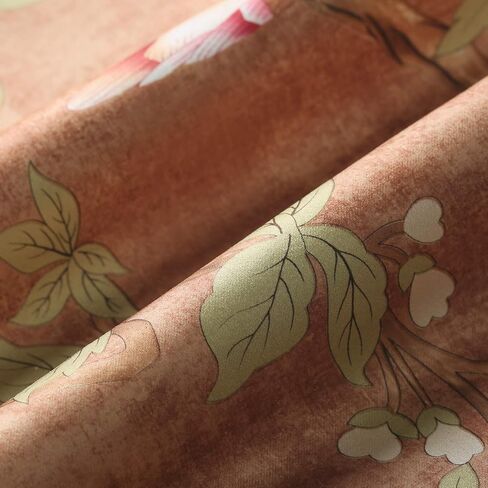 VOGOL Blackout Curtains with White Sheer, Mix and Match Thermal Insulted Drapes for Dining Room, Bird Flower Pattern Grommet Window Treatments Home Decor, 52 x 63, 2 Panels in Kuwait