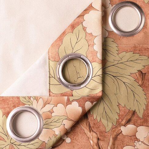 VOGOL Blackout Curtains with White Sheer, Mix and Match Thermal Insulted Drapes for Dining Room, Bird Flower Pattern Grommet Window Treatments Home Decor, 52 x 63, 2 Panels in Kuwait