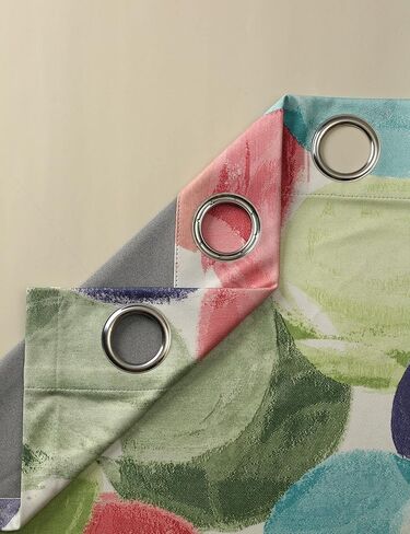 VOGOL Blackout Curtains with White Sheer, Mix and Match Thermal Insulted Drapes for Dining Room, Bird Flower Pattern Grommet Window Treatments Home Decor, 52 x 63, 2 Panels in Kuwait