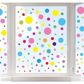 Whaline 9 Sheets Polka Dots Window Clings Colorful Circle Dots Window Stickers Large and Small Round Polka Dot Double-Sided Window Decals for Students Bedroom Living Room Classroom Playroom Decor in Saudi Arabia