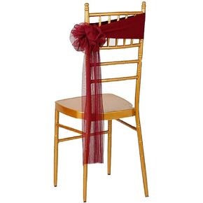 10pcs Spandex Stretch Ready to Use Chair Sashes Bows for Beach Wedding Party Decoration (Blue & White)