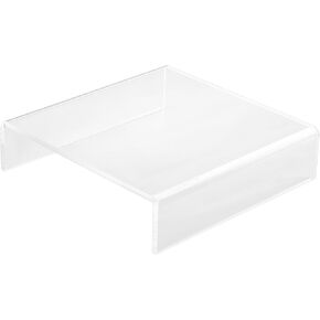 Museum Standard Clear Acrylic Large Square Display Riser Pedestal (1/4 inch Thick) (14''x14''x3.5'', 2pack)