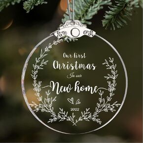 New Home Ornament 2024 Christmas House Decor Married Wedding Decoration Ornaments Newlywed Holiday Keepsake Decor Party Gifts (3' Christmas tree new home) in Saudi Arabia
