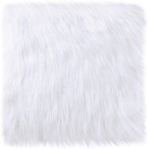 Qioly White Faux Fur Plush Cushion Fluffy Small Area Rug, Luxury Background for Small Items/Jewelry/Nail Art Desk Photos, Product Display & Home Decor (Rectangle - 15 x 10 Inches) in Saudi Arabia