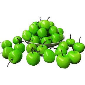30 Pcs Mini Artificial Apples, Fake Little Green Apple Mini Fruits Realistic Lifelike Simulation Apples for Home Party Christmas Tree Decor Apples Photography Props in Saudi Arabia