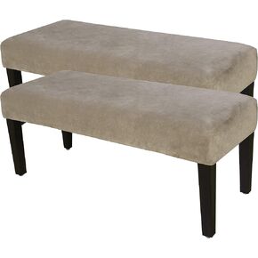 LUSHVIDA Velvet Dining Room Bench Covers - Soft Stretch Spandex Upholstered Bench Slipcover, Removable Washable Bench Seat Furniture Protector for Living Room and Kitchen