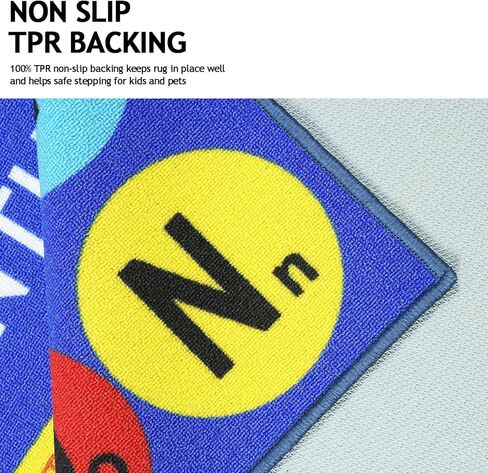 Capslpad Kids Rug USA Map Kids Play Rug 6'6"x 5' Large Size ABC Alphabet Educational Learning Classroom Area Rug Non Skid City Road Car Rug Play Mat for Children Bedroom Playroom Nursery Room in Kuwait