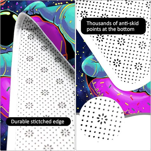 سجادة منطقة رواد الفضاء نيون EISKBC، سجادة كبيرة للأطفال متفاعلة مع ضوء أسود بالأشعة فوق البنفسجية، سجادة أرضية مضيئة فلورسنت غير قابلة للانزلاق، تتوهج في الظلام، غرفة اللعب، غرفة النوم، ديكور المنزل، 59 × 51 بوصة in Kuwait