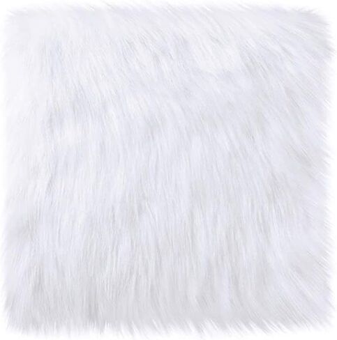 Qioly White Faux Fur Plush Cushion Fluffy Small Area Rug, Luxury Background for Small Items/Jewelry/Nail Art Desk Photos, Product Display & Home Decor (Rectangle - 15 x 10 Inches) in Saudi Arabia