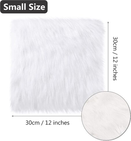 Qioly White Faux Fur Plush Cushion Fluffy Small Area Rug, Luxury Background for Small Items/Jewelry/Nail Art Desk Photos, Product Display & Home Decor (Rectangle - 15 x 10 Inches) in Saudi Arabia