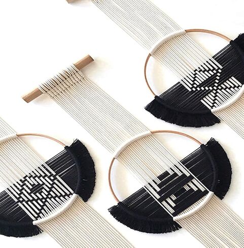 Flber Macrame الجدار الشنق 3 قطع Macrame جدار ديكور Macrame جدار الفن جولة جدار الفن اليدوية بوهو جدار ديكور in Kuwait