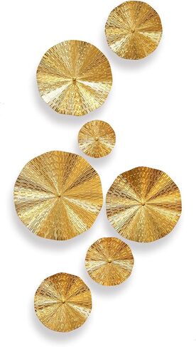 TEIPAI Black and Gold Wall Decor for Living Room, 7PCS Gold Metal Wall Art for Bedroom Porch Hallway Decoration, Modern Home Decor for Office Dining Room Apartment New Home Gift in Kuwait