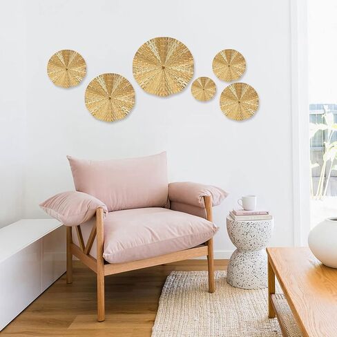 TEIPAI Black and Gold Wall Decor for Living Room, 7PCS Gold Metal Wall Art for Bedroom Porch Hallway Decoration, Modern Home Decor for Office Dining Room Apartment New Home Gift in Kuwait