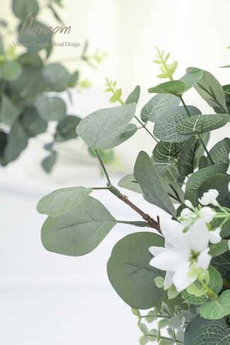 3 أنواع من Floroom من سيقان الأوكالبتوس الفضية الاصطناعية، رذاذ أخضر صناعي، 19 قطعة من أفضل النباتات المزيفة للحشو لباقة الزفاف المركزية in Kuwait