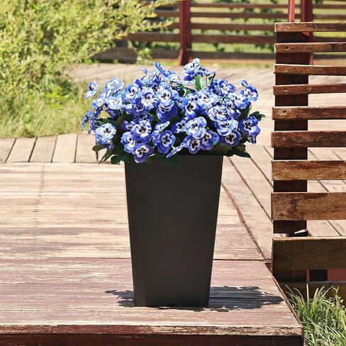 QIANYUN 8 حزم من الزهور الاصطناعية في الهواء الطلق مقاومة للأشعة فوق البنفسجية زهور البانسي الصناعية البلاستيكية الصناعية بكميات كبيرة نباتات خارجية وهمية (12، أبيض/أرجواني/أزرق/أصفر) in Kuwait