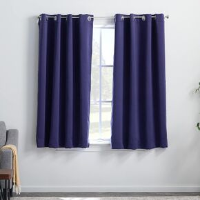 Linenspa 100% Blackout Curtain 2 Panels Set - Navy Curtains 63 Inch Length - Thermal Insulated, Noise Reducing - Dorm Room Essentials in Saudi Arabia