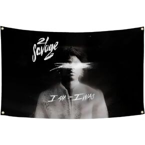21 Savage Rapper Songwriter Flag 3x5Ft Music Rapper Poster Tapestry College Dorm Room Guys Man Cave Frat Bedroom Wall Banner in Kuwait