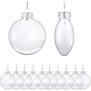 Clear Plastic Flat Disc Ornaments 3.15 Inch DIY Transparent Fillable Ornaments Balls Christmas Hanging Ornaments Christmas Tree Decor Holiday Decorative Craft Tree Ornaments (Green, 24 Pcs) in Saudi Arabia