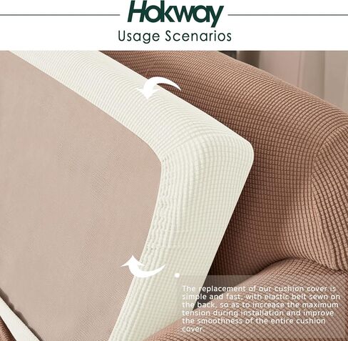 Hokway Stretch Couch Cushion Slipcovers Reversible Cushion Replacement Slipcovers Sofa Cushion Covers(Teal,2) in Kuwait