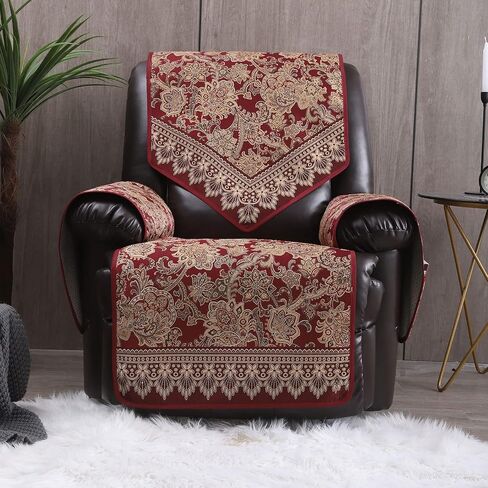LUFEIJIASHI Recliner Chair Covers Non Slip Waterproof Large Recliner Covers for Leather Recliner,Electric Reclining Chair Covers for Living Room Dog Sofa Recliner Cover Furniture Protective Brown in Kuwait